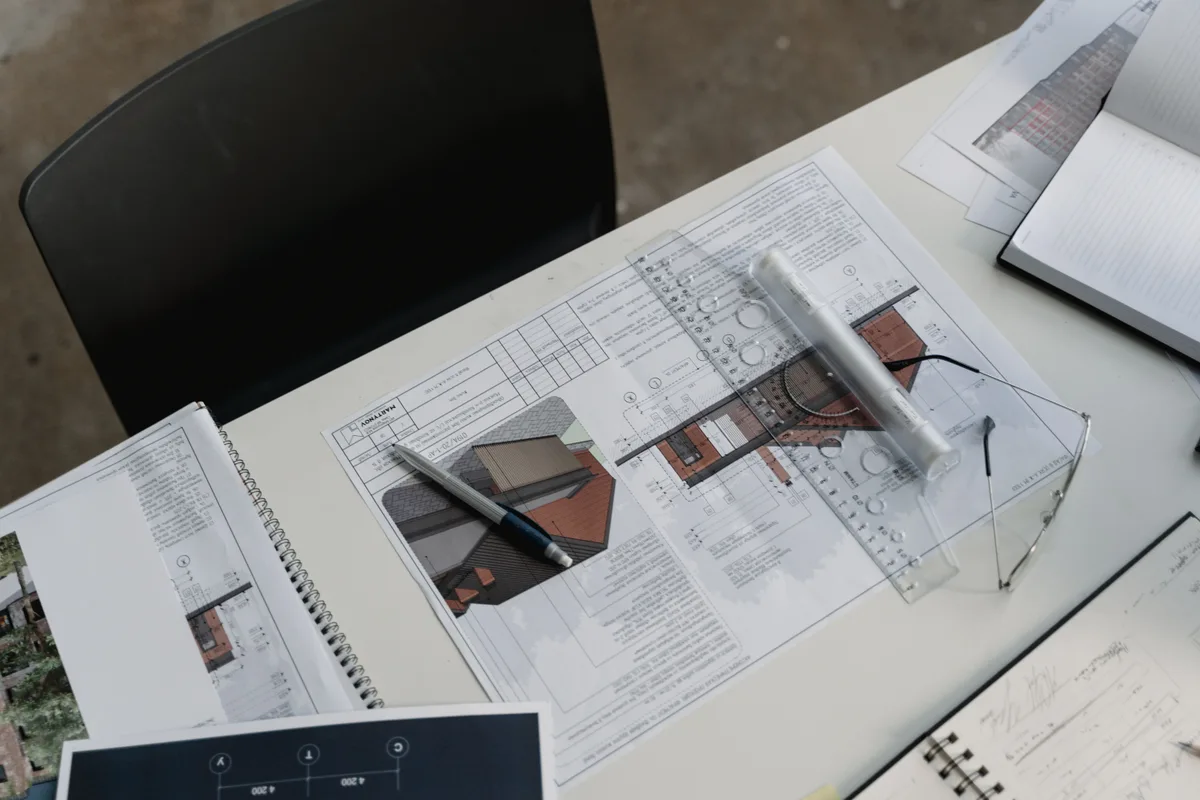 Building plans and the details used to coordinate a project.
